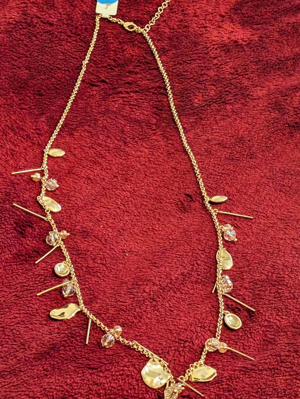 Vera Bradley Gold-Tone Necklace with Clear Crystal and Pearl-Like Accents